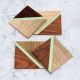 Handmade Brown and Green Wooden Coasters - Pack of 4